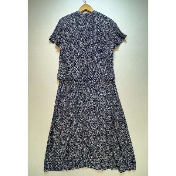 Dressbarn Womens 2-Piece Blazer & Dress Set Size 14 Navy & White Polka Dot Retro - Picture 14 of 16